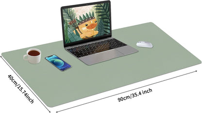 Bloss Leather Desk Pad and Keyboard Wrist Rest, Large Mouse Pad + Keyboard Pad+Mouse Wrist Support, Non-Slip Desk Mat Protector for Office, Home(31.5×15.7 Inches,Beige)