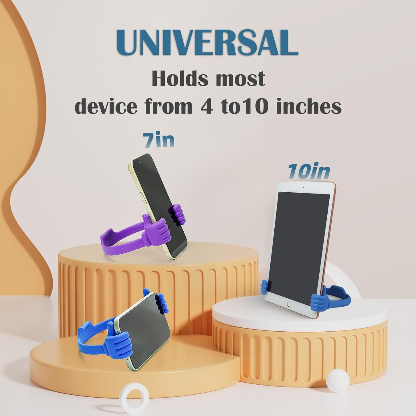 Honsky Thumbs-up Cell Phone Stand Holder,Tablet Stand Cradle for Desk Desktop Smartphone Cellphone Mobile Phone,Tablets - Universal, Adjustable Flexible,Blue