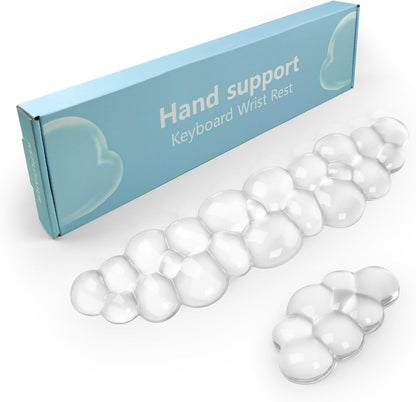 Gel Cloud Keyboard and Mouse Wrist Rest, Cute Wrist Support and Arm Support Keyboard Rest for Keyboard and Mouse Typing Pain Relief，Suitable for Office/Computer/Laptop/Gaming (Pink)