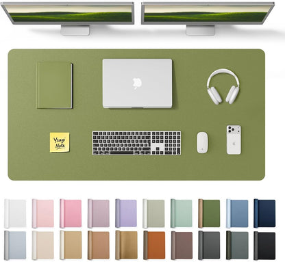 YSAGi Leather Desk Protector, Office Mat, Large Mouse Mat, Non-Slip PU Leather Blotter, Laptop Pad, Waterproof Writing Pad for Office and Home (Light Pink, 23.6" x 13.8") - Colors A