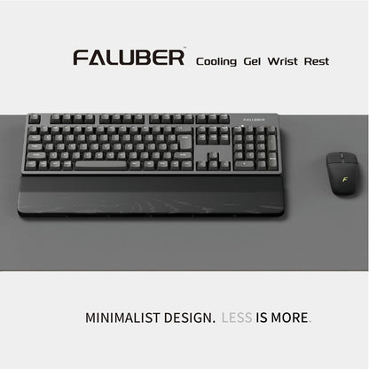 Faluber Wooden Wrist Rest, 14.3-inch Length and 20mm Thickness for Tenkeyless Keyboard, Walnut Wood Palm Rest, Ergonomic Design for Mechanical Gaming Keyboard, Stain Resistant (Medium, Walnut Wood)