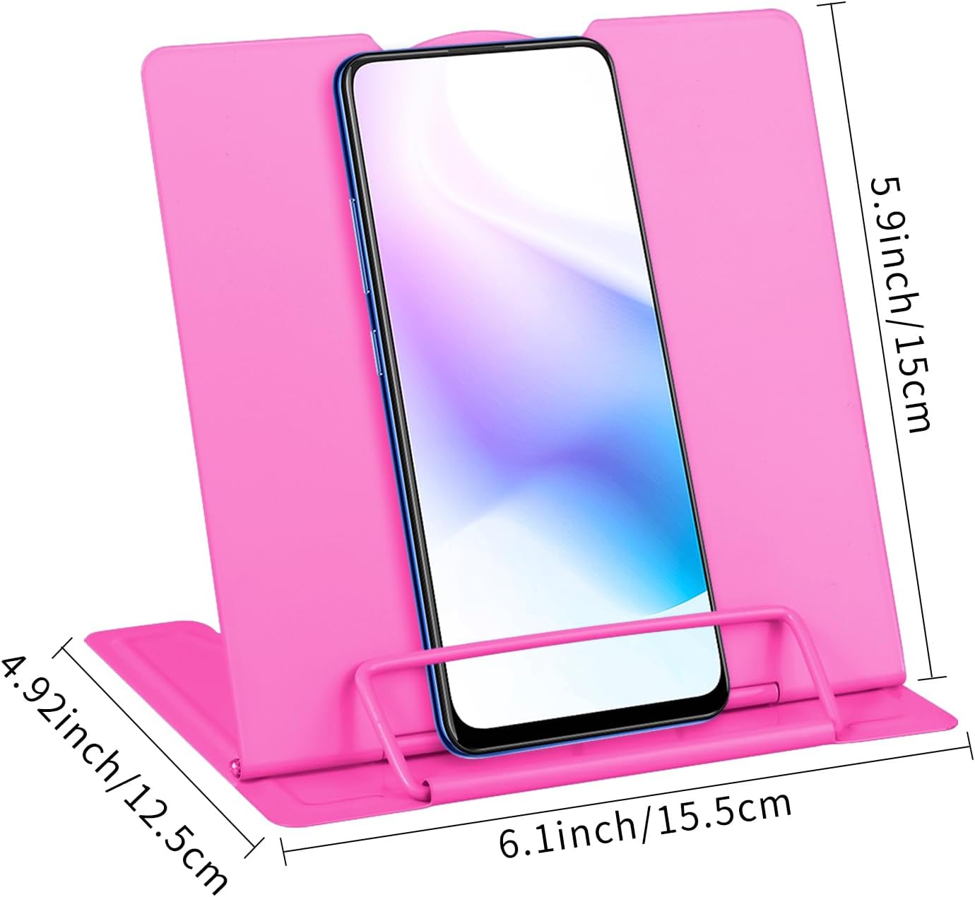 Honagu Small Book Stand Book Holder Metal Desk Stand for Reading Hands Free, Adjustable Cookbook Documents Holder, Portable for Music Books, Textbook, Recipe, Tablet, Ipad, Great Gifts (White)