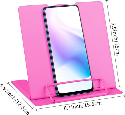 Honagu Small Book Stand Book Holder Metal Desk Stand for Reading Hands Free, Adjustable Cookbook Documents Holder, Portable for Music Books, Textbook, Recipe, Tablet, Ipad, Great Gifts (White)