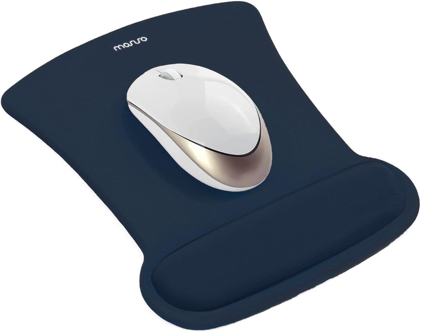 MOSISO Wrist Rest Support for Mouse Pad & Keyboard Set, Ergonomic Mousepad Non-Slip Base Home/Office Pain Relief & Easy Typing Cushion with Neoprene Cloth & Raised Memory Foam, Apricot