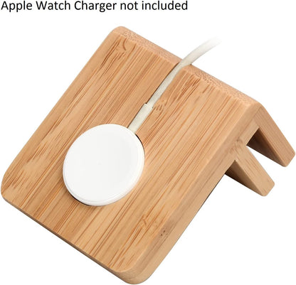 MobileVision Bamboo Charging Station & Multi Device Organizer Slim Version for Smartphones, Tablets, and Laptops