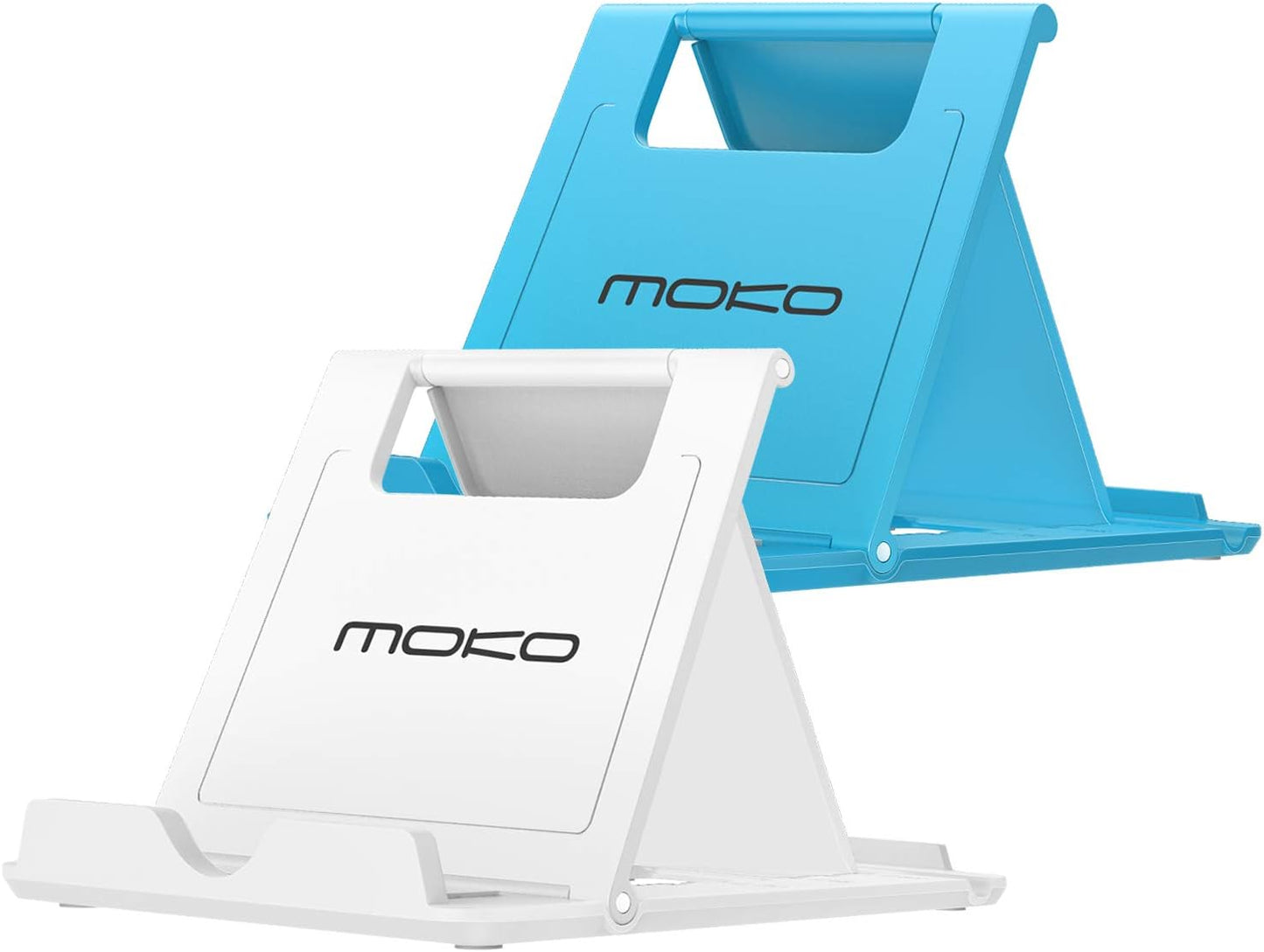 MoKo 2PCS Phone/Tablet Stand, Desktop Holder for 4-11" Device, Fit with iPhone 17/17 Air/17 Pro/17 Pro Max, iPhone 16/Pro/Pro Max/Plus, iPhone 15/Pro/Pro Max/Plus, iPhone 14/Pro/Pro Max/Plus