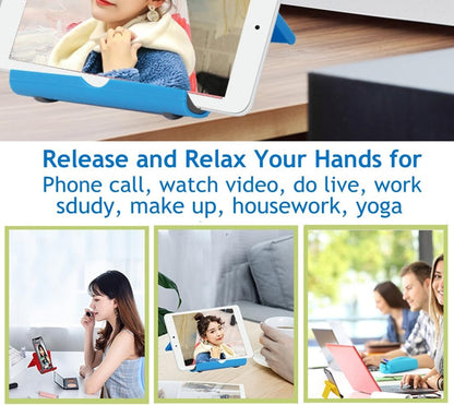 Cell Phone Stand for Desk Foldable Cell Phone Holder Desk Tablet Holder Mobile Phone Dock, Multi-Angle Universal Adjustable Tablet Dock Compatible with Most Cell Phones (White)