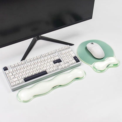 Gel Wrist Rest and Cloud Mouse Pad Support for Keyboard and Mouse - Ergonomic Pink Keyboard Wrist Pad Set for Typing Pain Relief/Computer/Laptop/Gaming/Home/Office (Cloud Shape, Gradient Blue Pink)