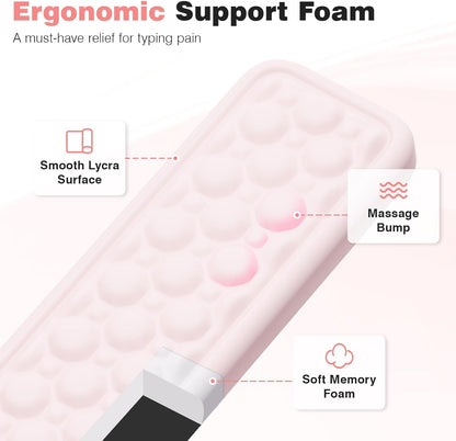 Ospelelf Mouse Pad with Wrist Rest and Keyboard Wrist Rest, Ergonomic Wrist Rest for Computer, Office, Gaming, Pink