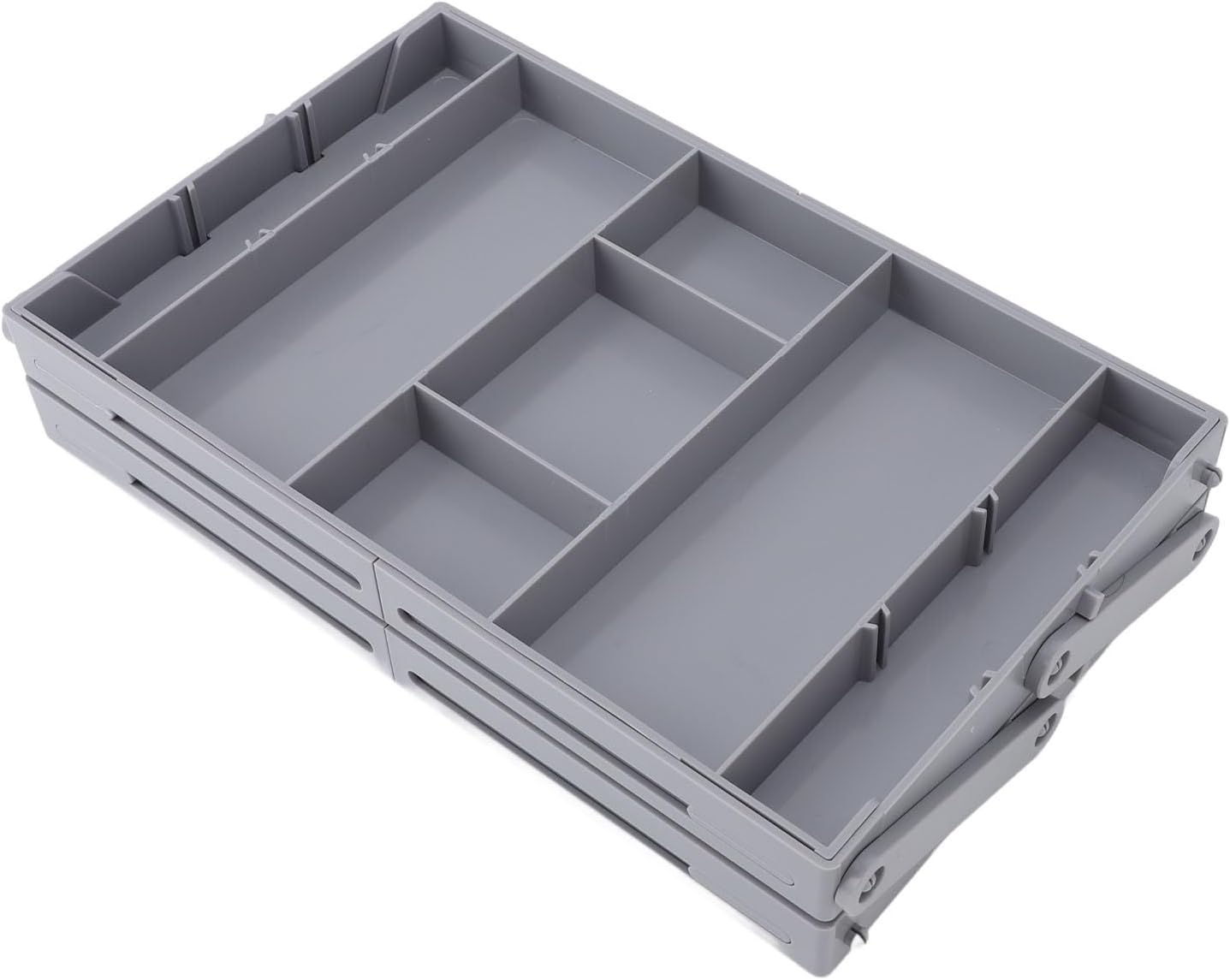 Fockety Drawer Organizer, Multi Level Collapsible Drawer Organizer with Adjustable Compartments, Expandable Desk Organizer Trays for Jewelry, Makeup, Silverware Storage Organizer (2