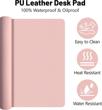 Mouse Pad and Keyboard Wrist Rest, 3-in-1 Large Keyboard and Mouse Pad Set, Ergonomic Wrist Rest for Computer Keyboards, Non-Slip Desk Mat Protector for Women (Purple Pink, 31.5" X 15.7")