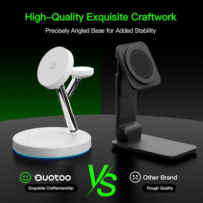 New 3 in 1 Charging Station for Apple Compatible with Magsafe Charger Stand for iPhone 17 16 15 14 13 12 Wireless Charging Station for AirPods Wireless Charger for iWatch Series