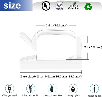 Cable Clips，50PCS Electrical Cord Management Adhesive Cable Wire Clip Wire Clips wall，Used for Cars, Offices, and Homes Cable Clips Cord Organizer（Black）