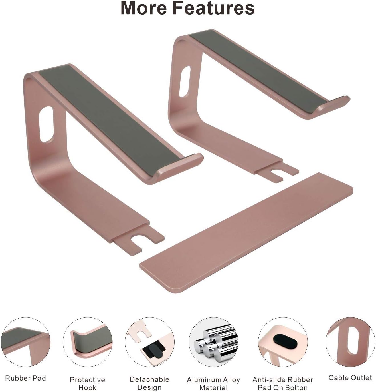 Ergonomic Aluminum Laptop Mount - Adjustable Computer Stand for MacBook Pro/Air HP Lenovo Samsung Dell - Fits 10-17.3" Laptops (Apple Green)