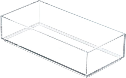 iDesign Clarity Plastic Drawer Organizer, Storage Container for Kitchen Gadgets, Corks, Sticky-Notes, Clips in Pantry, Cabinets, Countertops, 4" x 4" x 2" - Clear,X-Small