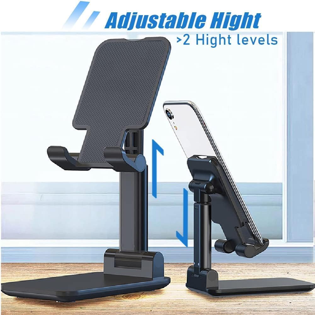 Adjustable Cell Phone Stand,Phone Stand,Mobile Phone Holder,iPhone Holder for Desk,Cell Phone Holder Portable Cellphone Cradle Desktop Dock Stand for Smart Phones,iPad Tablet and E-Reader