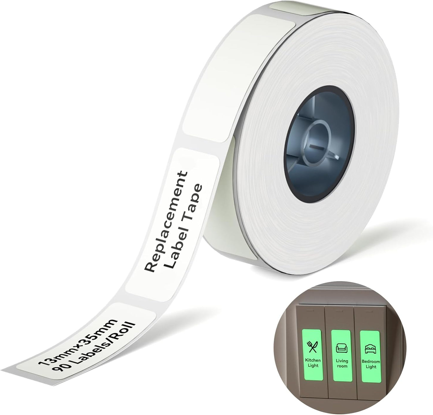 NIIMBOT Thermal Transfer Cable Labels 0.49" x 4.29", Only for N1(B18) Label Maker, PET Material, Waterproof and High-Temperature Resistance, Long Storage Time, 1 Roll of 60, Yellow