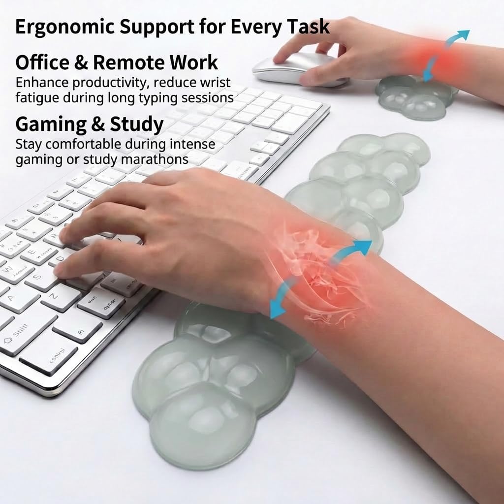 Ultimate Cute Ergonomic Wrist Rest – Instant Relief, Cloud-Like Comfort, Premium Silicone & TPU, Ultra-Soft, Durable, Gift-Boxed for Office, Study, Gaming & More