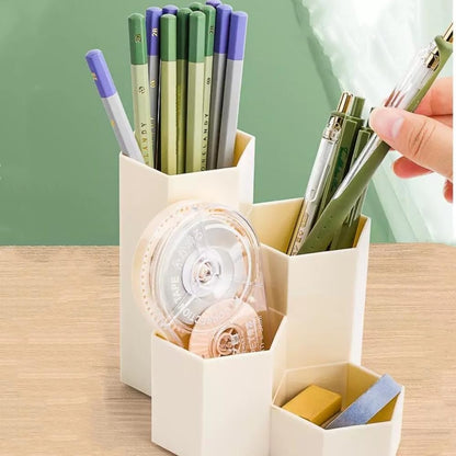 Pencil Organizer Pen Holder for Desk Pens Cup Small Desk Organizer Cute Pen Holder for Office,School and Home (White, 3)
