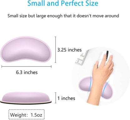 Dapesuom Keyboard Wrist Rest Set, Cute PU Leather Wrist Cushion for Computer Keyboard and Mousepad, Memory Foam Mouse Pad Rests Support with Non-Slip Base for Typing Pain Relief Laptop, Colonial White