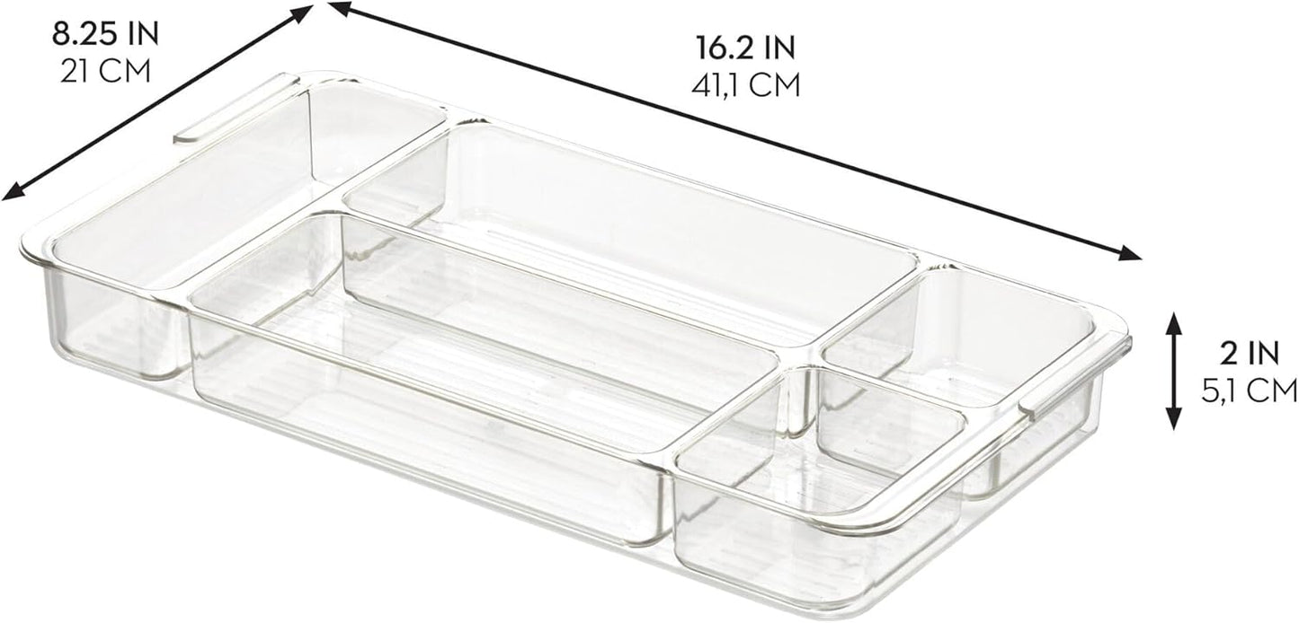 iDesign Expandable Makeup Drawer Organizer-Storage Cosmetics or Jewelry-Clear Tray