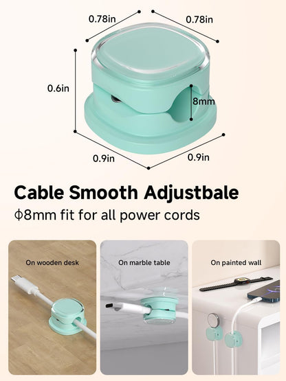 Magnetic Cable Clips, Adjustable Cord Holder Management, Adhesive Wire Keeper Organizer for Home Office Desk Phone PC Car Wall Desktop Nightstand Appliance (9-Pack Black Crystal)