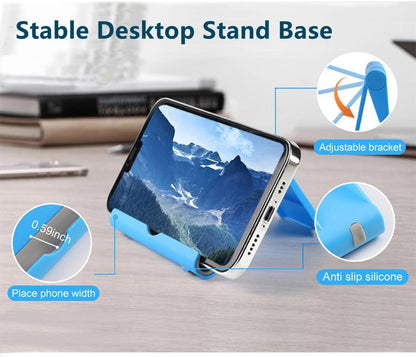 Adjustable Foldable Cell Phone Stand for Desk, Compatible with Most Smartphones and Tablets, Fits Devices up to 10 Pounds