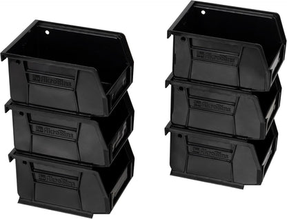 Akro-Mils 30210 AkroBins Plastic Storage Bins, Space-Saving Stackable Bins for Garage, Pantry, Craft Organization, 5" x 4" x 3", Stone, 6-Pack
