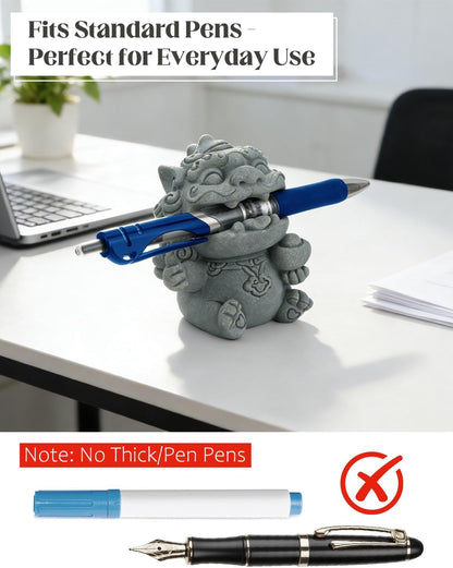 Dragon Pen Holder for Desk, Pen Holder Figure, Chinese Feng Shui Desk Organizer, Animal Figure for Office/Study Display Decoration