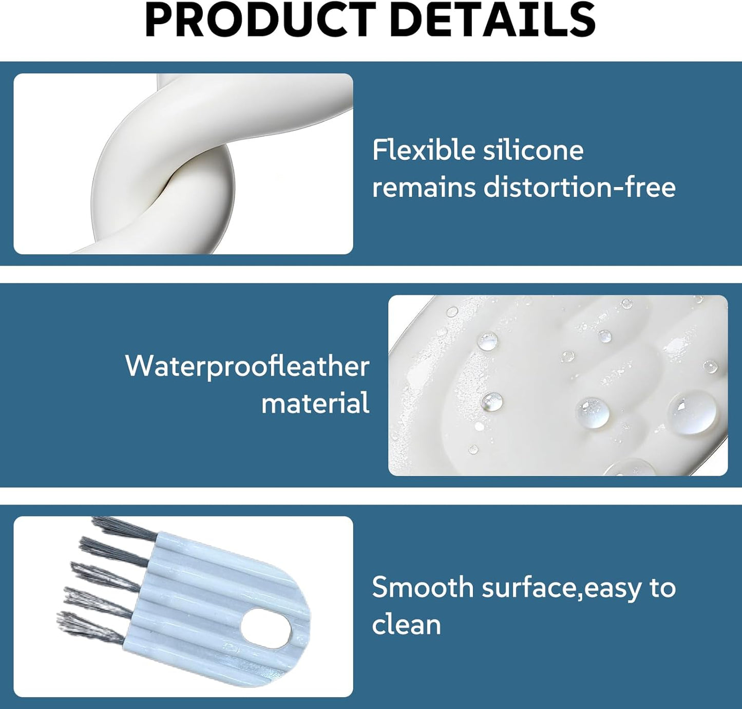 White Angel Wings Ergonomic Memory Foam Wrist Rest Computer Keyboard and Mouse Set Cute Gaming Keyboard Wrist Support pad PU Leather Surface Non-Slip and Waterproof Includes a Cleaning Brush