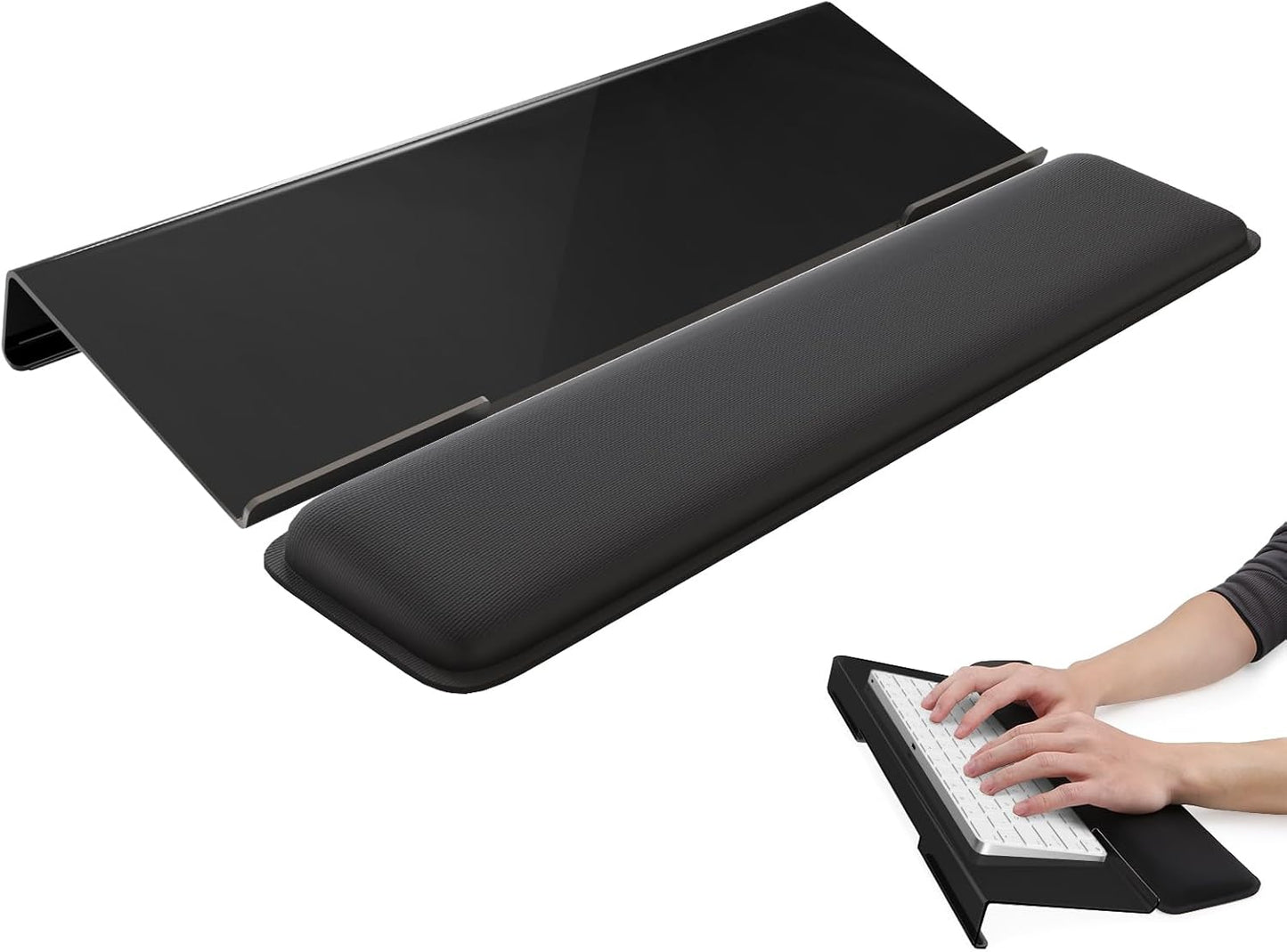 Laborio Computer Keyboard Wrist Rest Stand for Desktop, Keyboard Holder for Easy Typing with Wrist Pad for Office Desk, Home, School (Pink)