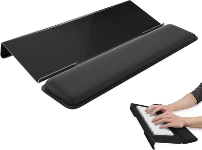 Laborio Computer Keyboard Wrist Rest Stand for Desktop, Keyboard Holder for Easy Typing with Wrist Pad for Office Desk, Home, School (Pink)