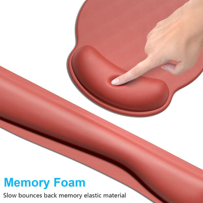 Dapesuom Keyboard Wrist Rest and Mouse Pad with Wrist Support, Cute Memory Foam Cushion for Keyboard and Mouse Set, Ergonomic Desktop Pad Rests with Non Slip Base for Easy Typing & Pain Relief, Pink