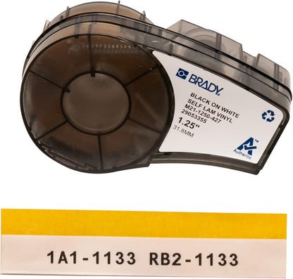 Brady Authentic (M21-750-427) Self-Laminating Wire Wrap for Control and Electrical Panels, Datacom Cable, Black on White- For M210, M210-LAB, M211, BMP21-PLUS and BMP21-LAB Printers, .75" W, 14' L
