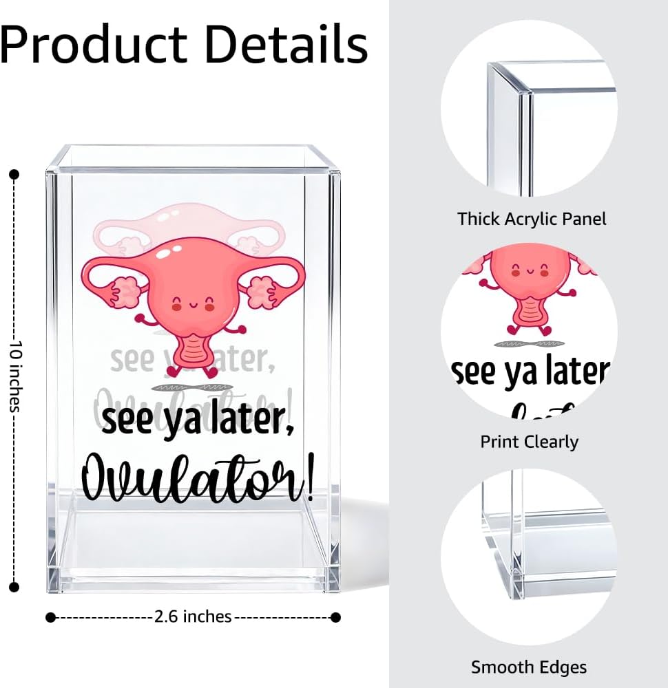 Just Breathe Acrylic Cosmetic Organizer Pen Holder, Anxiety Relaxing Acrylic Desk Holder Cup for Pen Pencil, Dandelion Desk Organizer, Mental Health Office Gifts for Coworker Leader Friend