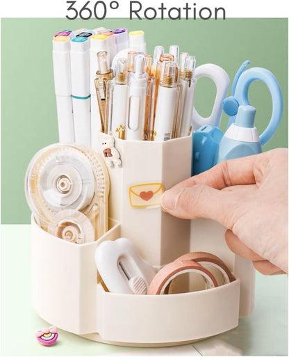 Pencil Pen Holder Desk Organizers Green Desktop Storage Stationery Supplies, Cute Cup Pot for Office, School, Art Supply