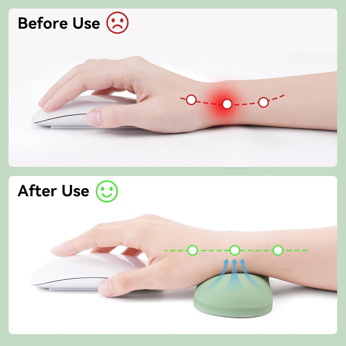 MOSISO Silicone Wrist Rest Pad, Ergonomic Gel Support for Keyboard & Mouse, Soft Comfortable Wrist Cushion for Typing, Gaming, Pain Relief, Office, Laptop Use, Black