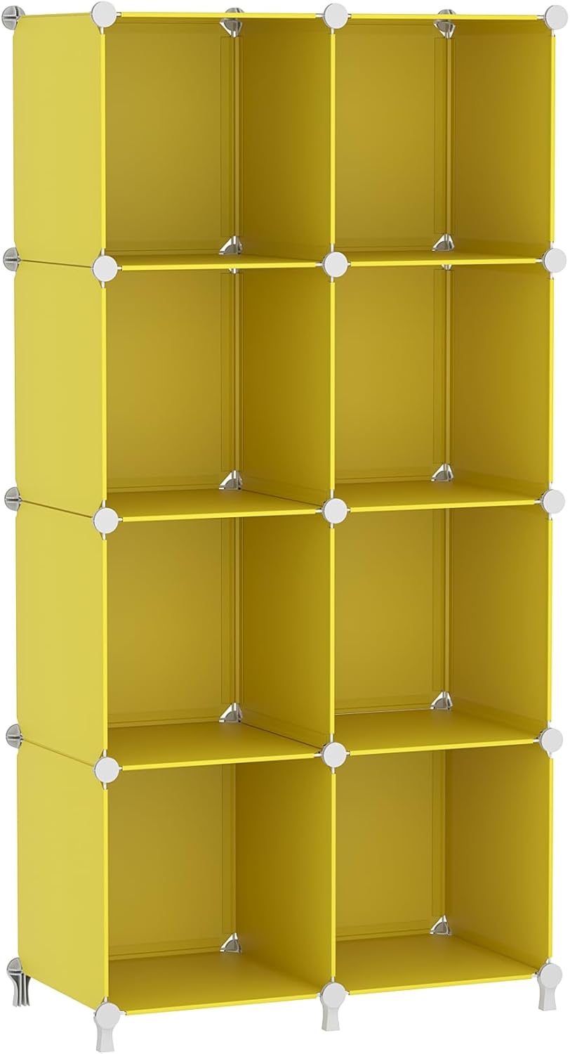 AWTATOS Cube Storage Organizer, 16 Cube Closet Organizer, Stackable Storage Cube Shelves, DIY Portable Closet Clothes Organizer Shelving for Bedroom, Closet, Wardrobe, Bathroom, White