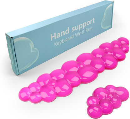 Gel Cloud Keyboard and Mouse Wrist Rest, Cute Wrist Support and Arm Support Keyboard Rest for Keyboard and Mouse Typing Pain Relief，Suitable for Office/Computer/Laptop/Gaming (Pink)