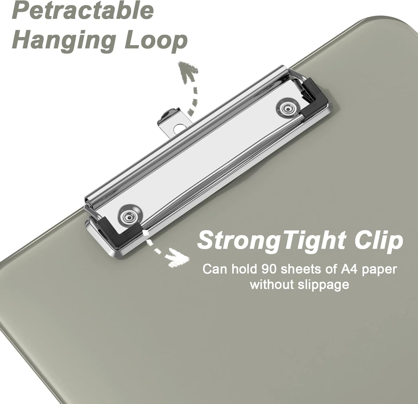 Rimilak 8.5 x 11 Plastic Clipboards Set of 2, Low Profile Metal Clip, Translucent Board, 12.5 x 9 in Letter Size, Office Supply, Back to School, Purple