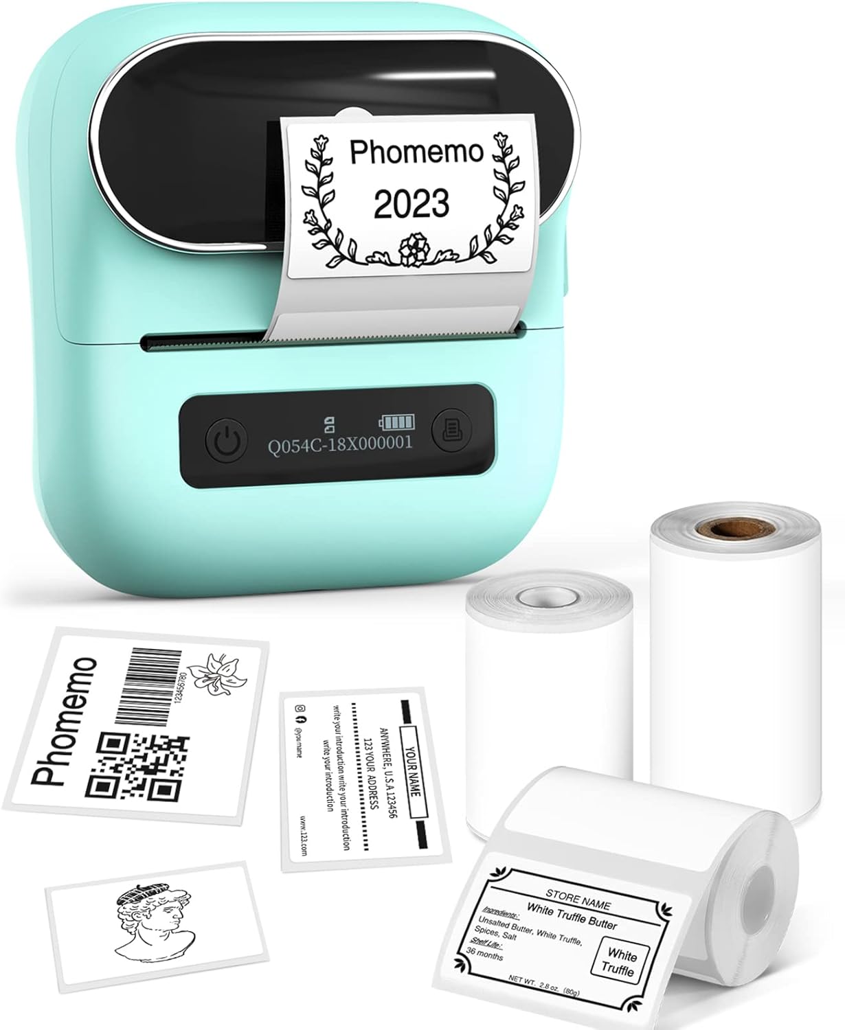Phomemo Label Maker,M220 Label Printer,3 Inch Bluetooth Thermal Label Maker Machine with 6000+ Icons,700+ Templates,400+ Fonts,for Kids School Items,Small Business,Large Sticker