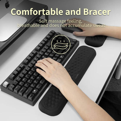 Vaydeer Wrist Rest for Keyboard and Mouse, Computer Ergonomic Wrist Support Pad, Soft Memory Foam Arm Cushion for Desk, Palm Hand Office Laptop Typing