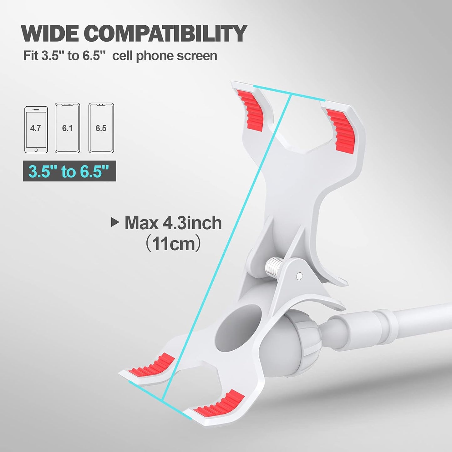Gooseneck Phone Holder for Bed, Flexible Lazy Arm Cell Phone Holder 360 Adjustable Clamp Bracket Mount Desk for iPhone 14 Pro Max Plus 13 12 Pro Max Mini 11 Pro Xs XR X 8 Samsung S22 S21 Phones