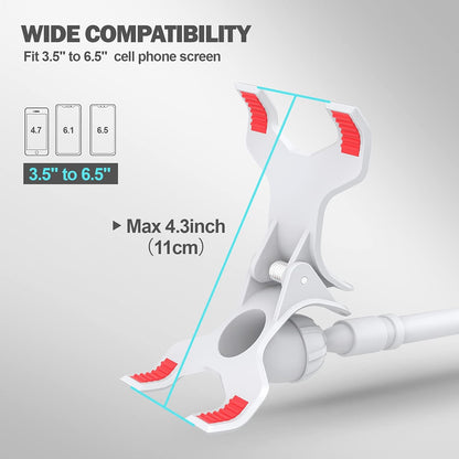 Gooseneck Phone Holder for Bed, Flexible Lazy Arm Cell Phone Holder 360 Adjustable Clamp Bracket Mount Desk for iPhone 14 Pro Max Plus 13 12 Pro Max Mini 11 Pro Xs XR X 8 Samsung S22 S21 Phones