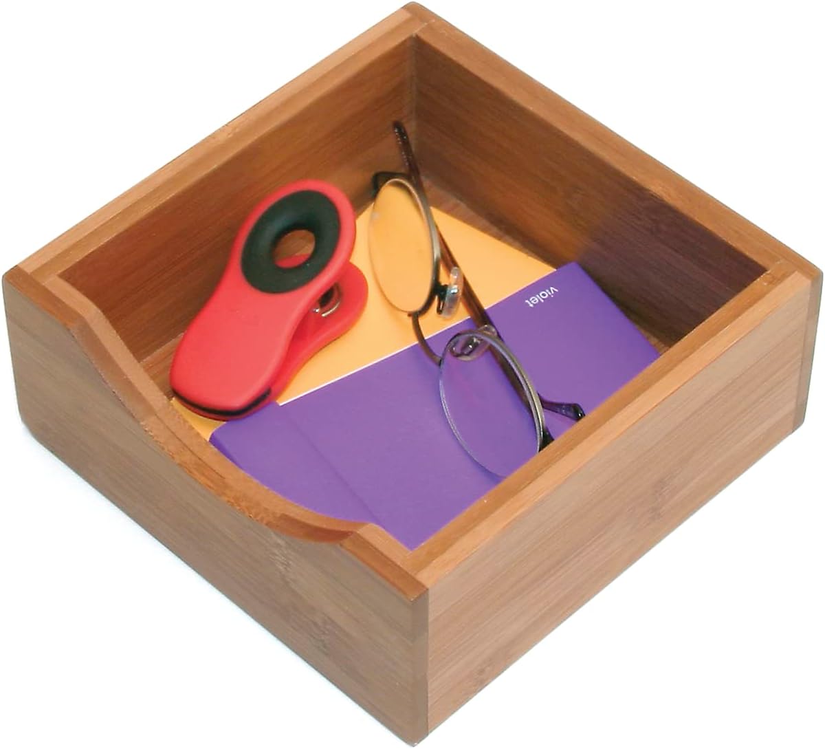 Lipper International 8186S Bamboo Wood Stacking Drawer Organizer Box, 6" x 15"