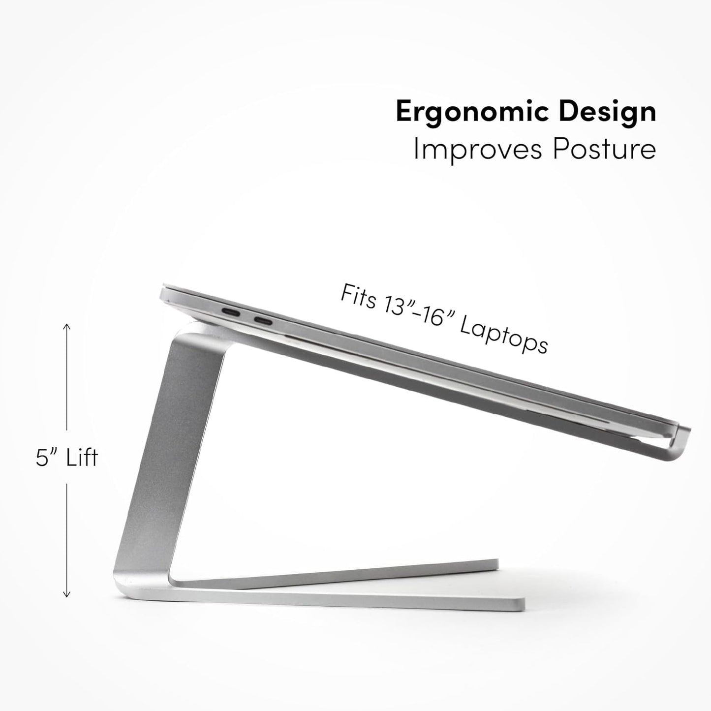 xympo Aluminum Laptop Stand for Desk, fits 13" - 16" Laptops