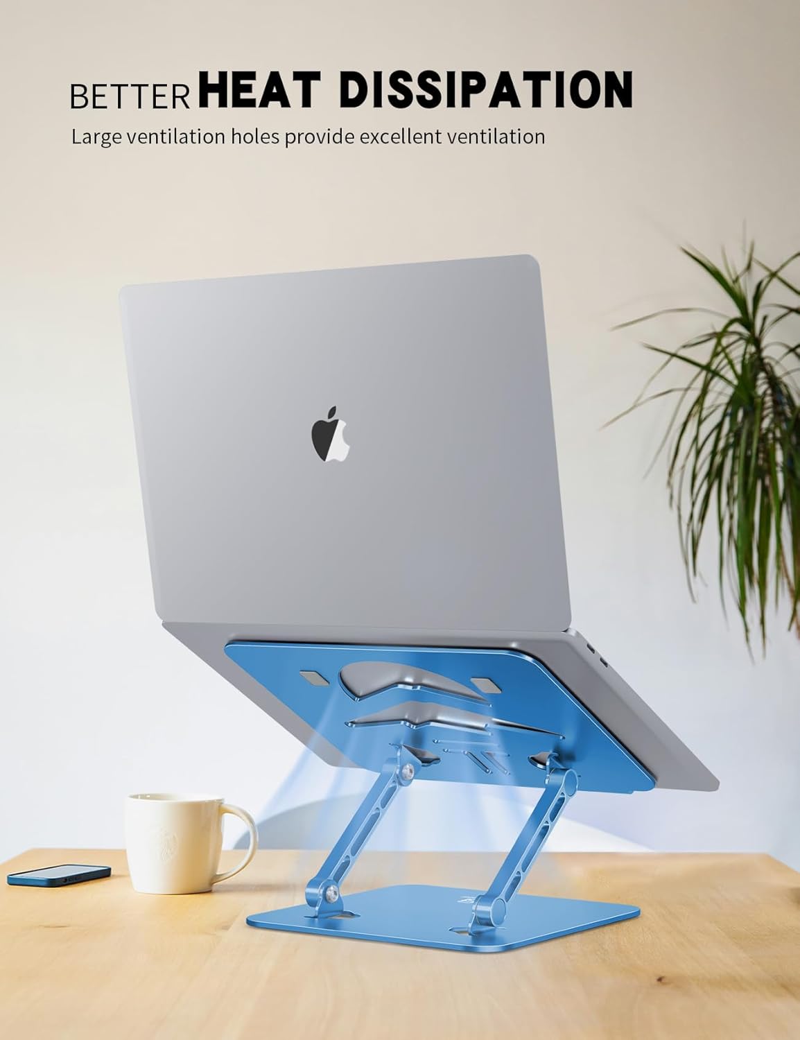 Laptop Stand, Ergonomic Adjustable Computer Stand for Collaborative Work, Foldable and Portable Heat Sink Computer Stands, Fits up to 15.6-inch Laptops (Orange)