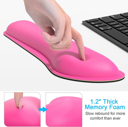 Dapesuom Keyboard Wrist Rest Set, Cute PU Leather Wrist Cushion for Computer Keyboard and Mousepad, Memory Foam Mouse Pad Rests Support with Non-Slip Base for Typing Pain Relief Laptop, Colonial White