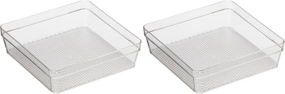 Oggi Set of 5 Clear Drawer Organizers - (1) 3x6.25, (2) 3x9.5, (2) 3x12.5 - Ideal for Organizing Kitchen Drawers, Office, Desk, Silverware, Kitchen Utensils, Cosmetics and Bathrooms