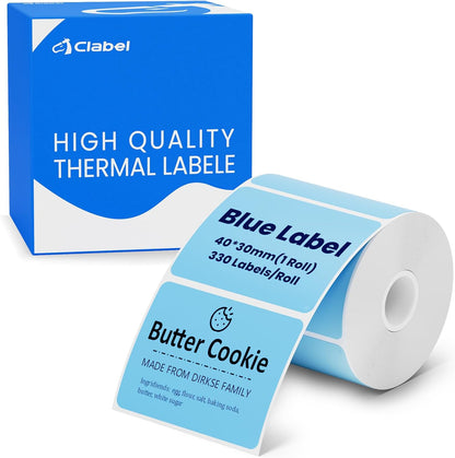 Clabel Printable White Cable Labels 6 Rolls of Thermal Self-Adhesive Paper Labels Tape, 25x78mm (1"x3") 100 Sheets Per Roll, Black Print on White Sticker Tags Durable